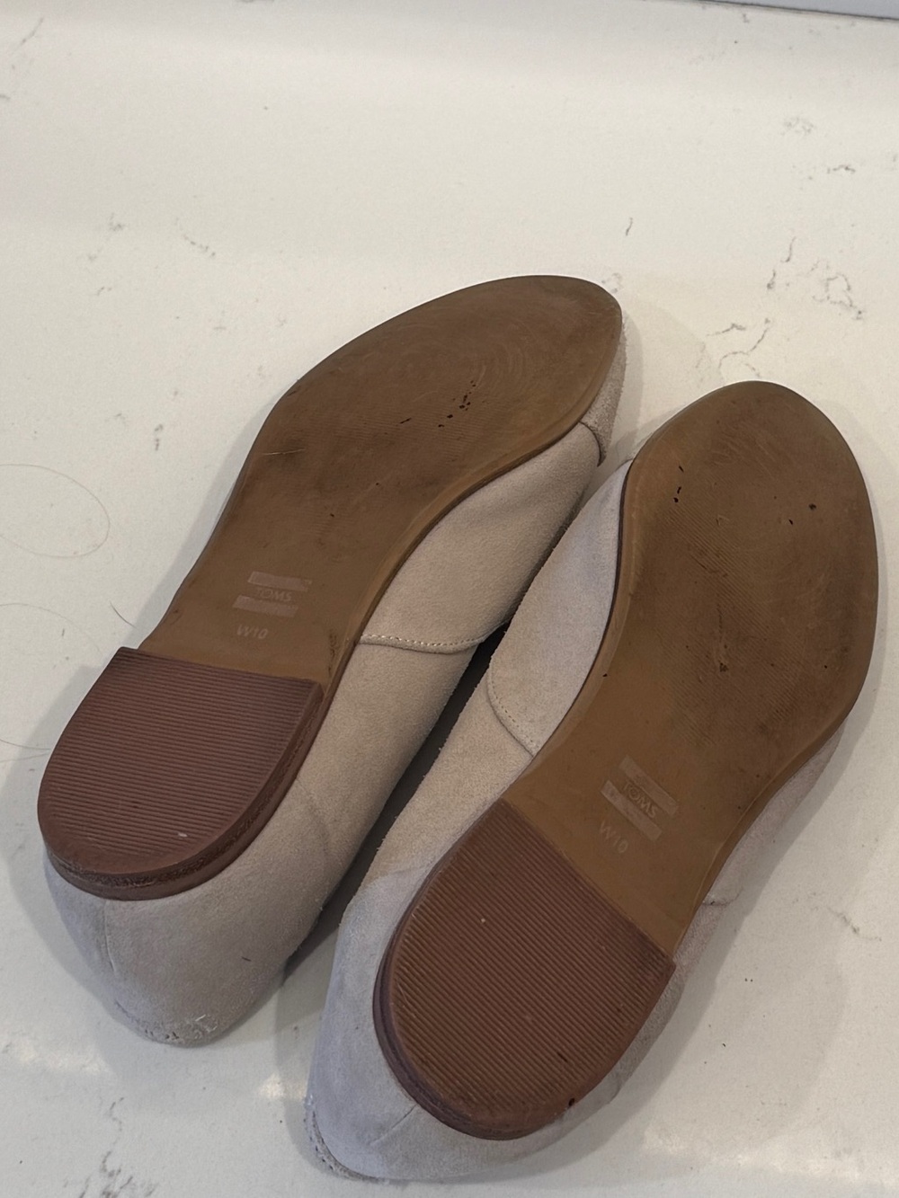 TOMS Beige Jutti Neat Suede Slip-On Flats - Picture 2 of 3